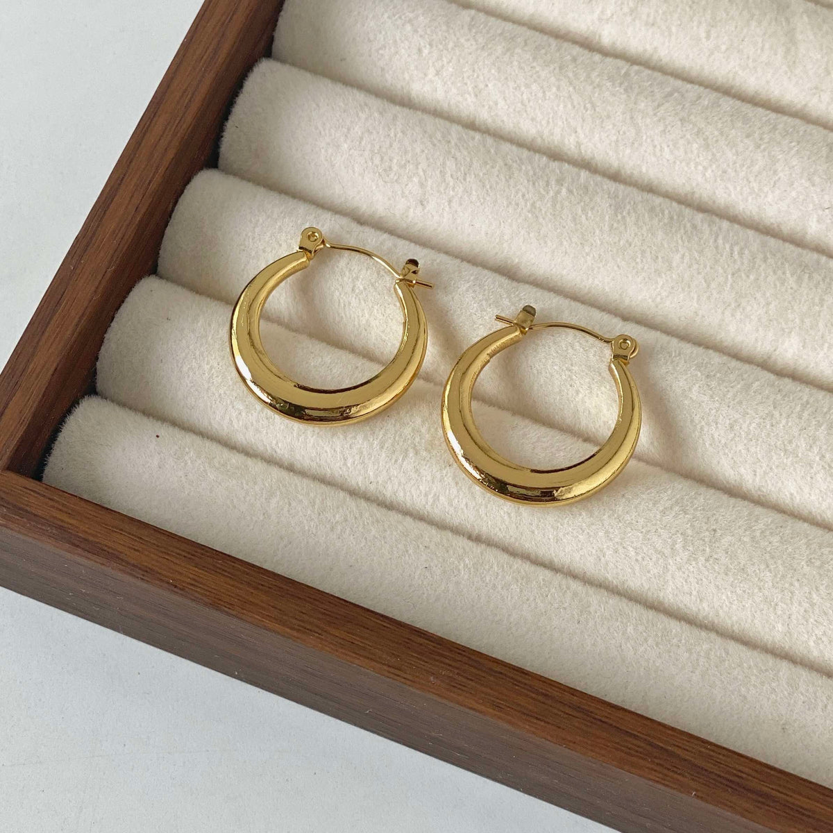 Crescent Gold Hoops