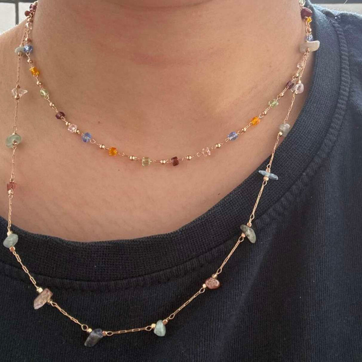 Rainbow Cube Bling Necklace