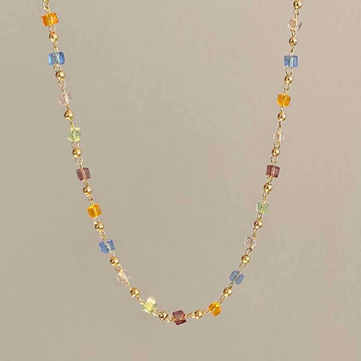 Sugar Cube Crystal Necklace