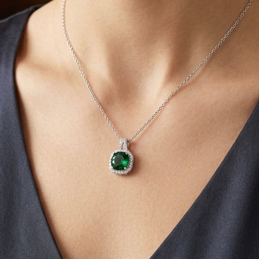 Emerald Diamond Pendant