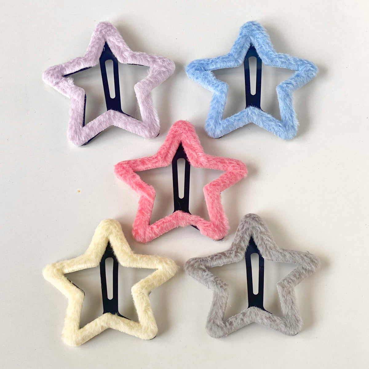 Fuzzy Star Barrettes