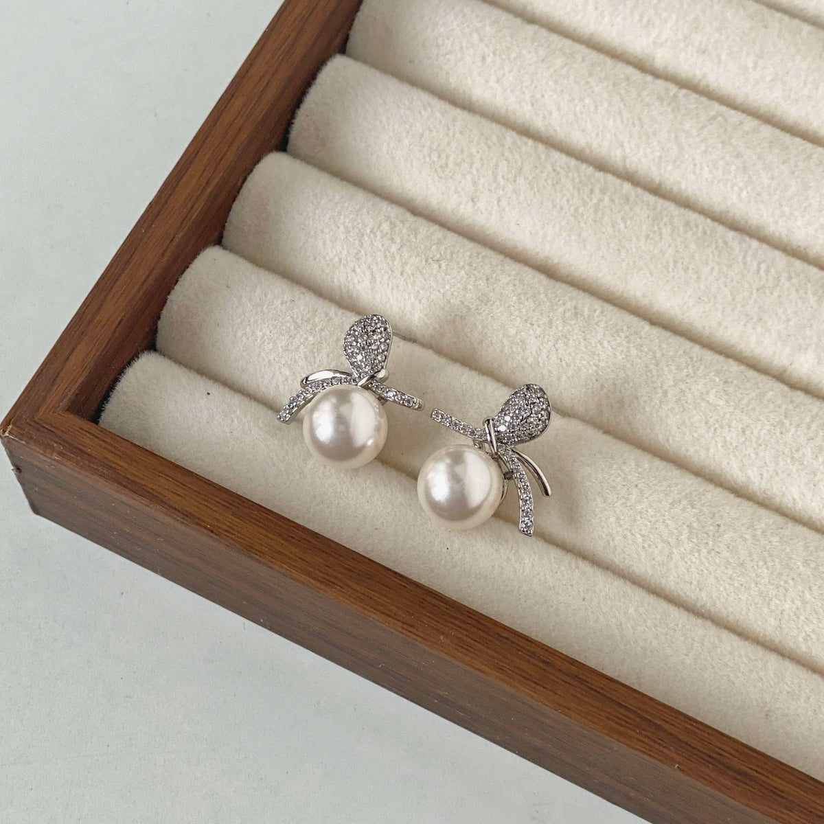 Antoinette Pearl Bow Studs