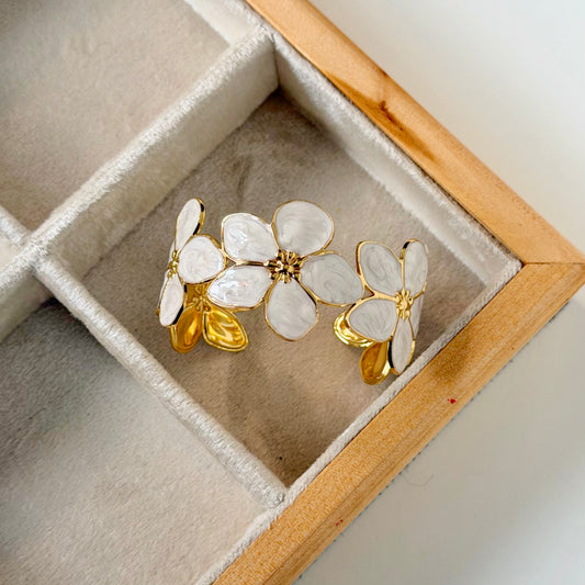 Ivory Blossom Cuff