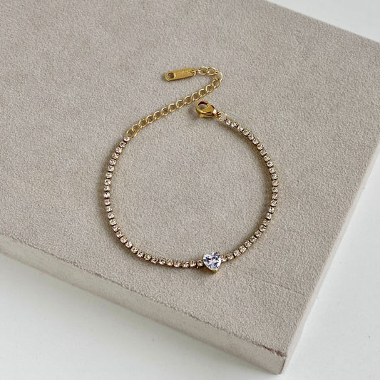 Heart Tennis Bracelet