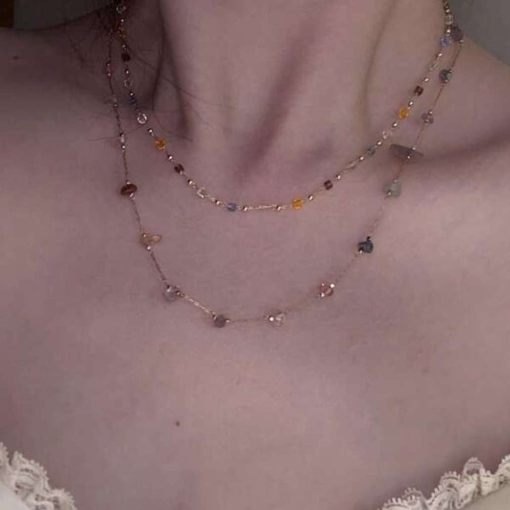 Rainbow Cube Bling Necklace