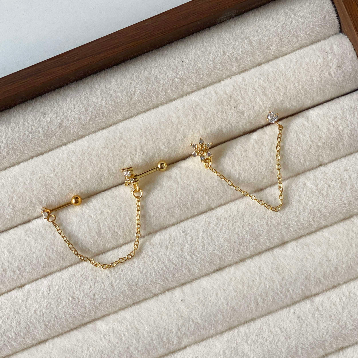 Aster Chain Stud Earrings