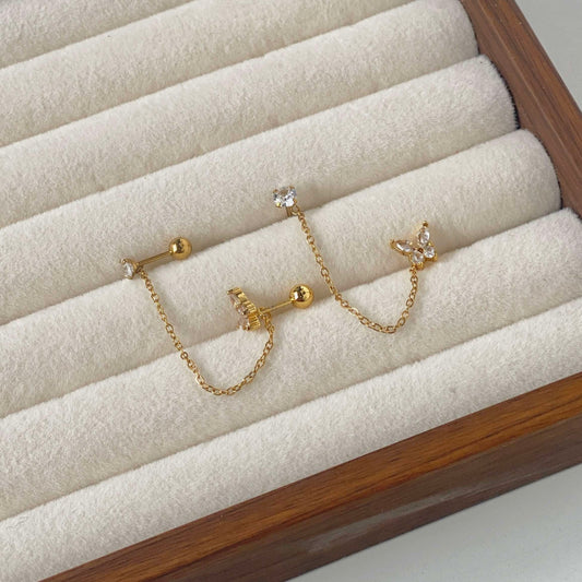 Flutter Chain Stud Earrings