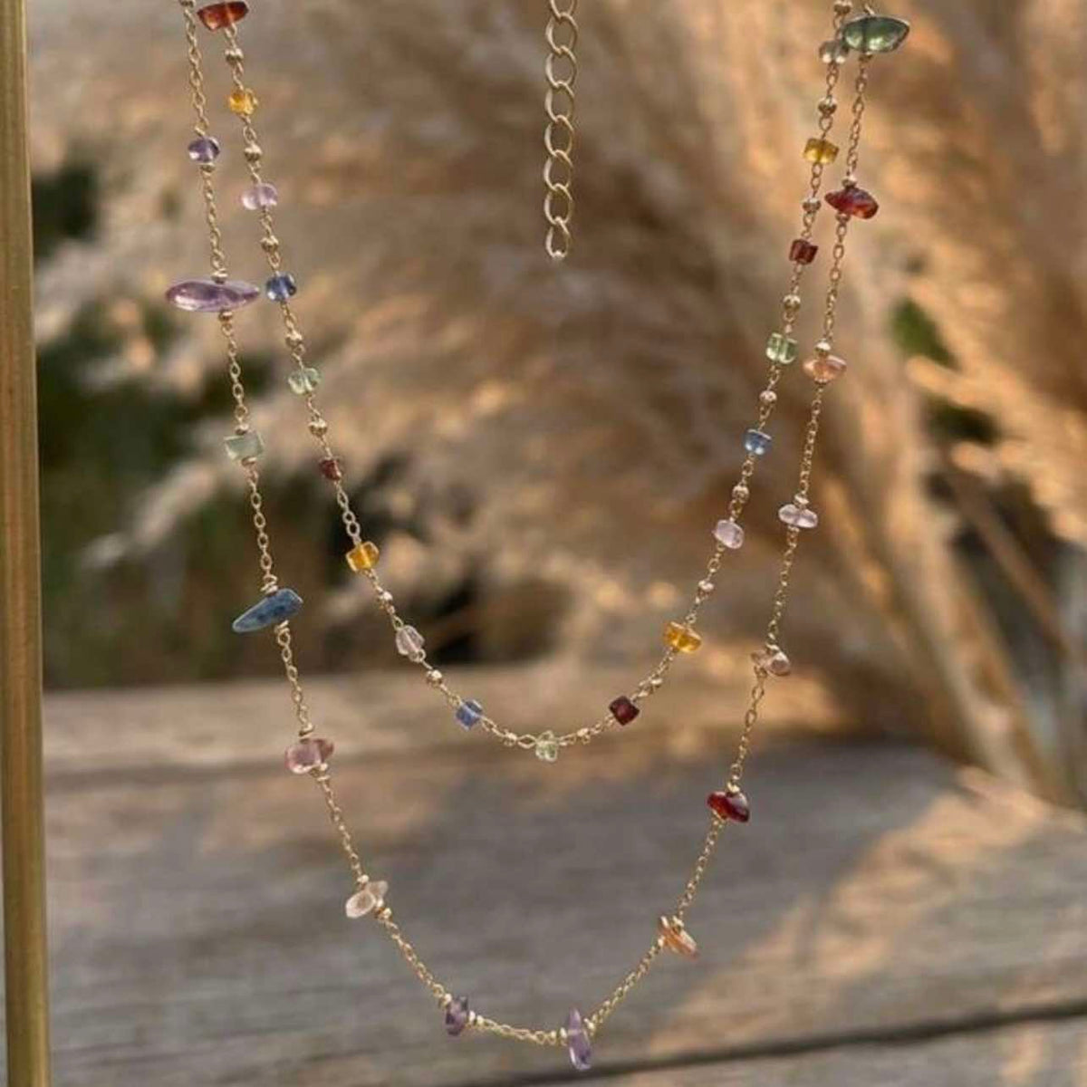 Rainbow Cube Bling Necklace