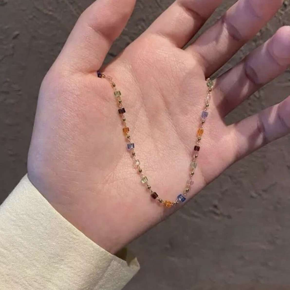 Sugar Cube Crystal Necklace