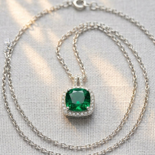 Emerald Diamond Pendant