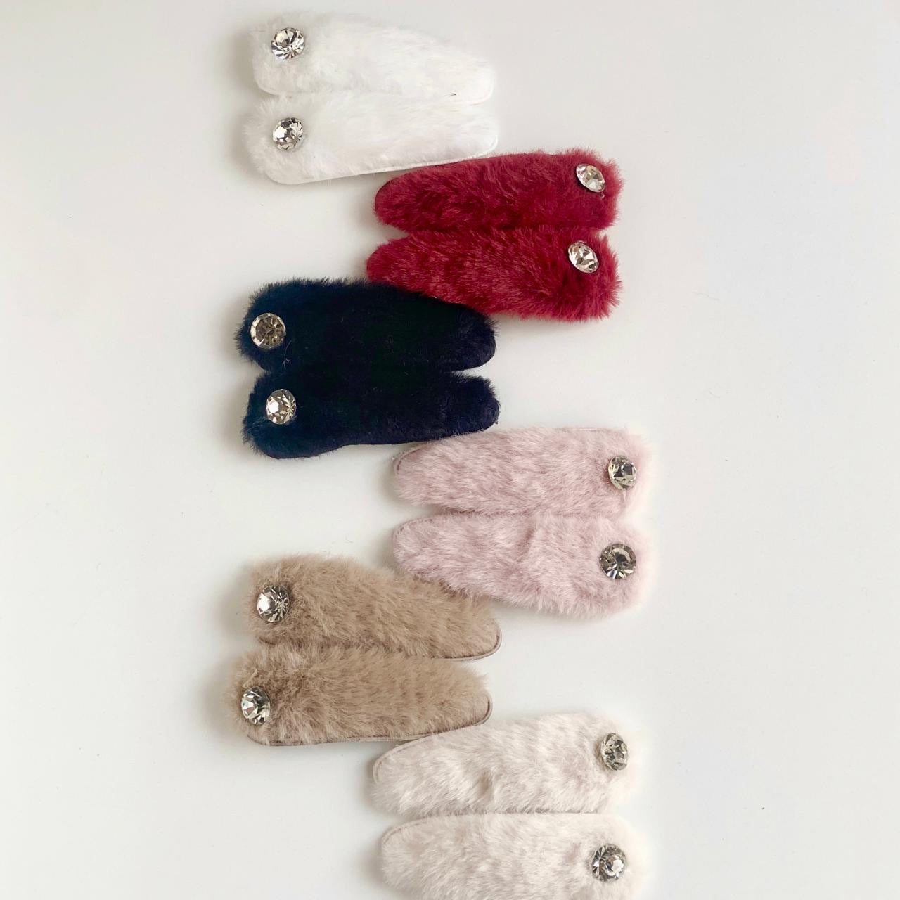 Fuzzy Hair Barrettes