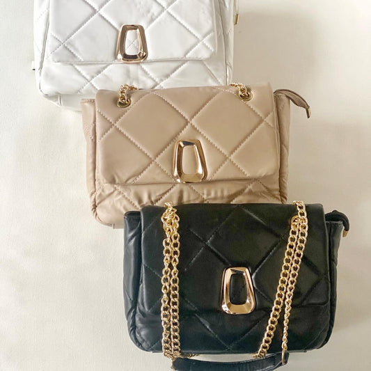 Ruched Quilted Shoulder Bag