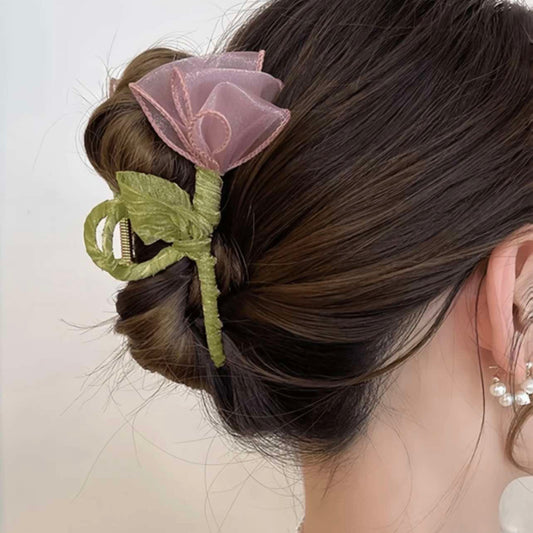 Rose Pink Claw Clip