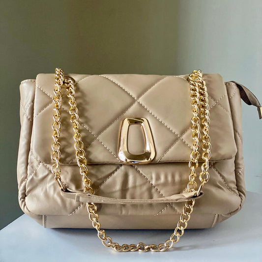 Ruched Quilted Shoulder Bag