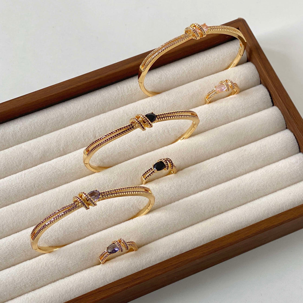 Eliana Entwined Luxe Knot Bracelet & Ring Set