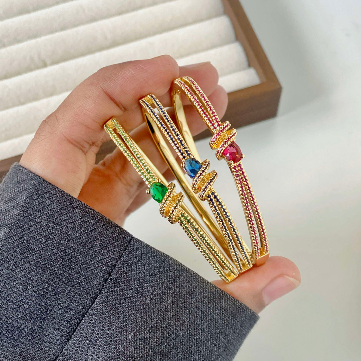 Eliana Entwined Luxe Knot Bracelet & Ring Set