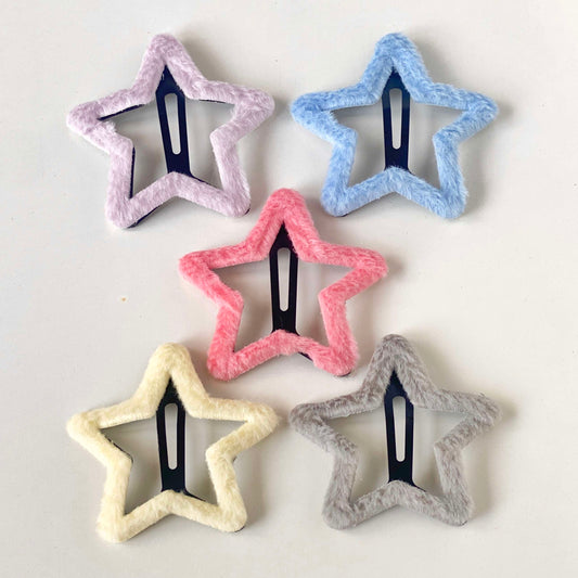 Fuzzy Star Barrettes