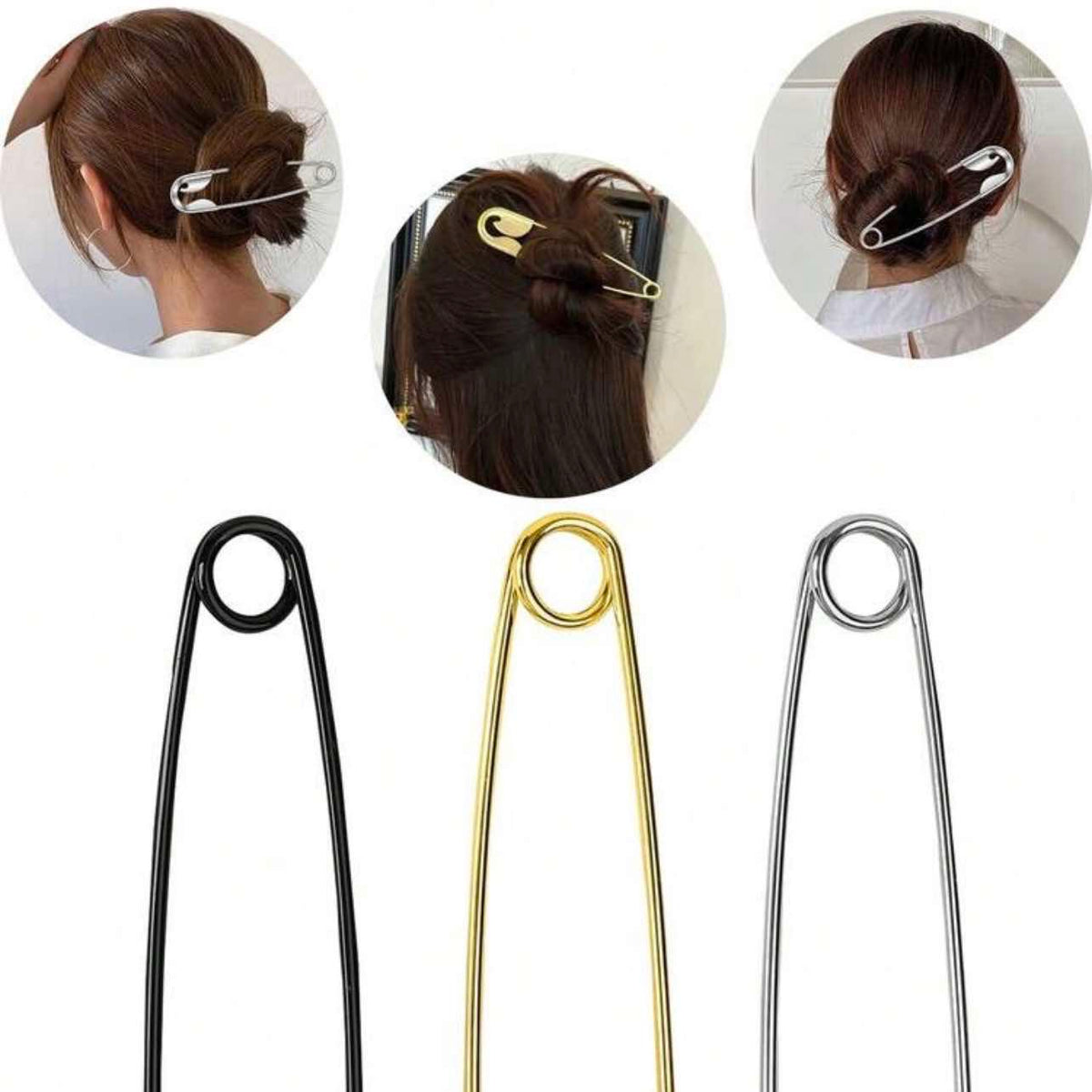 Big Safety Pin Hair Barrette
