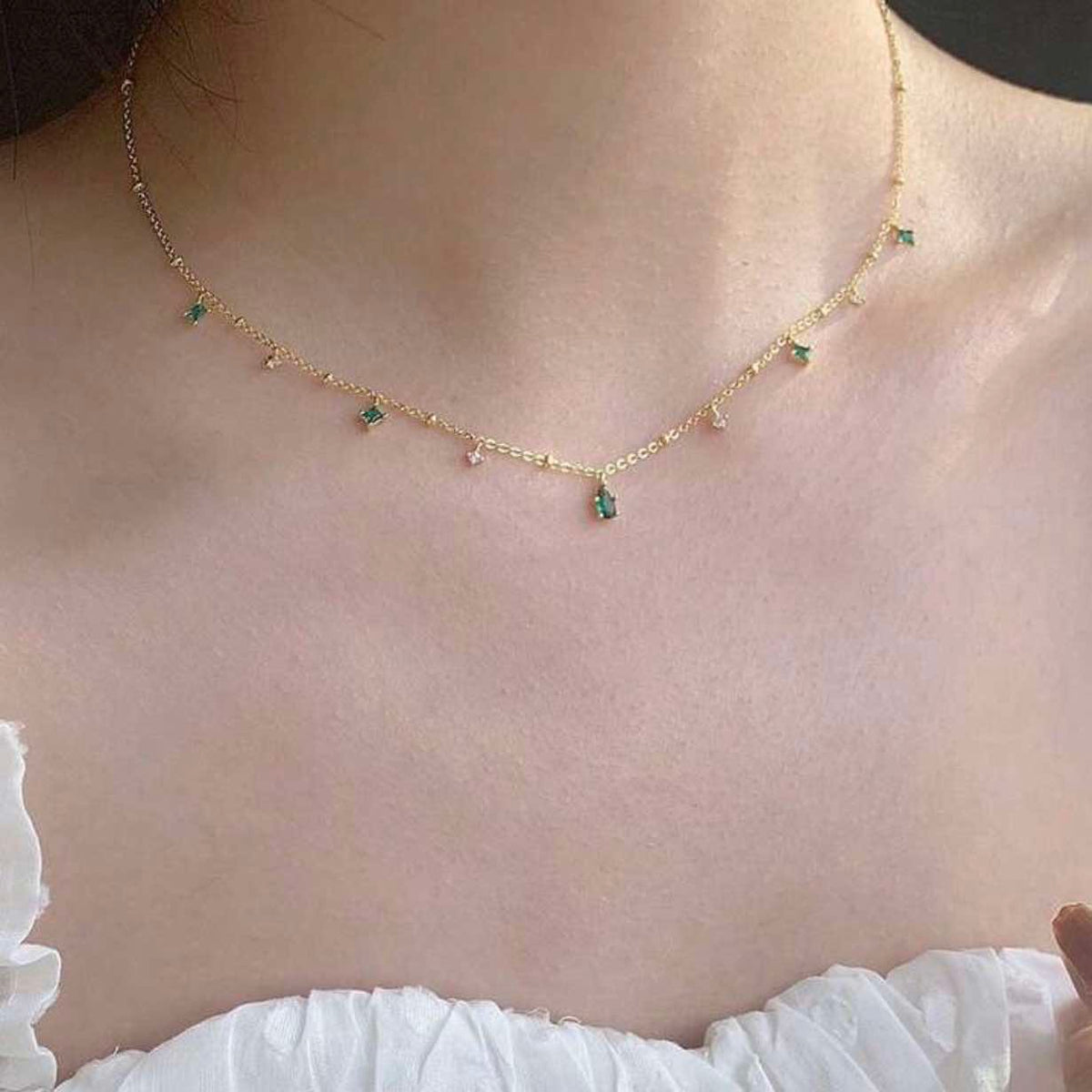 Lisa Emerald Diamond Necklace