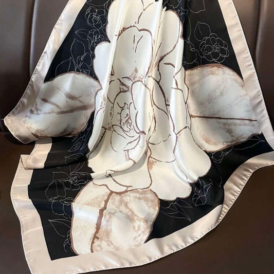 Camellia Floral Silk Scarf