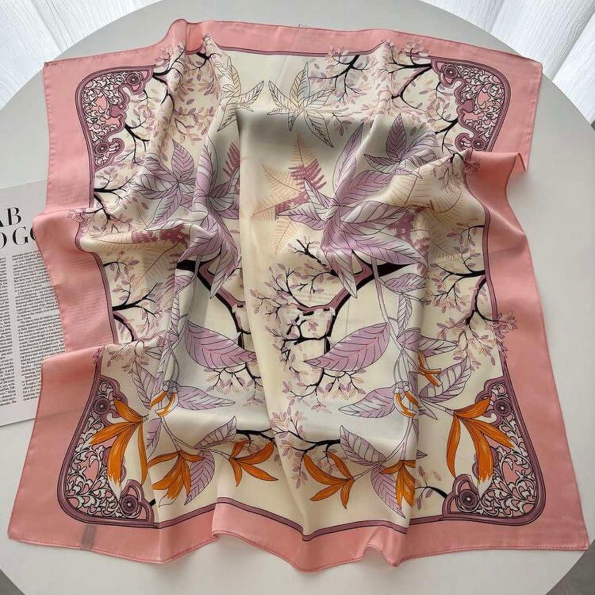 French Ornate Silk Scraf