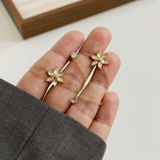 Flora Chain Stud Earrings