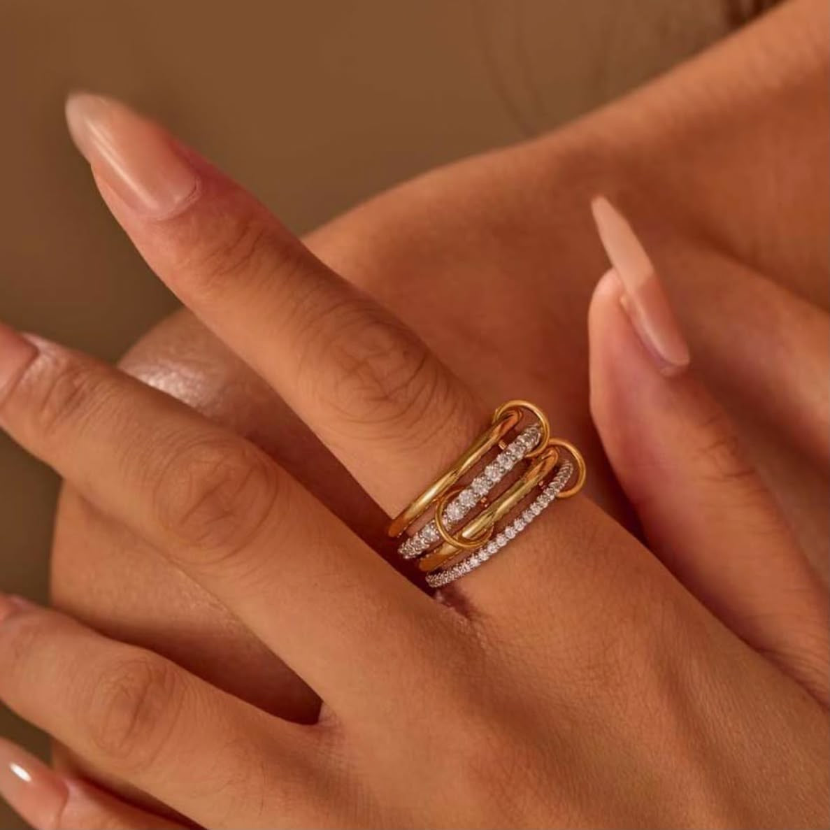 Norah 18K Gold Pavé Diamond Ring